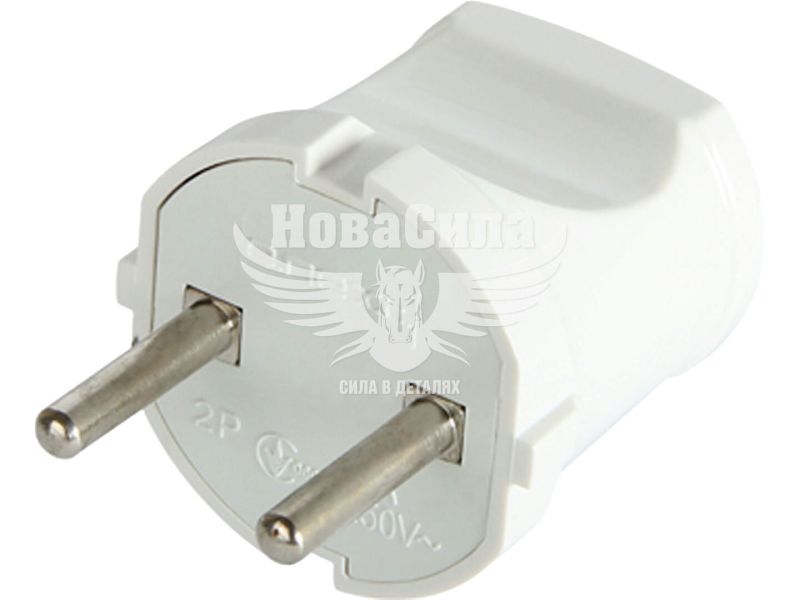 Вилка електрична E.NEXT e.plug.001.10, без заземленням,10А біла (s9100001)