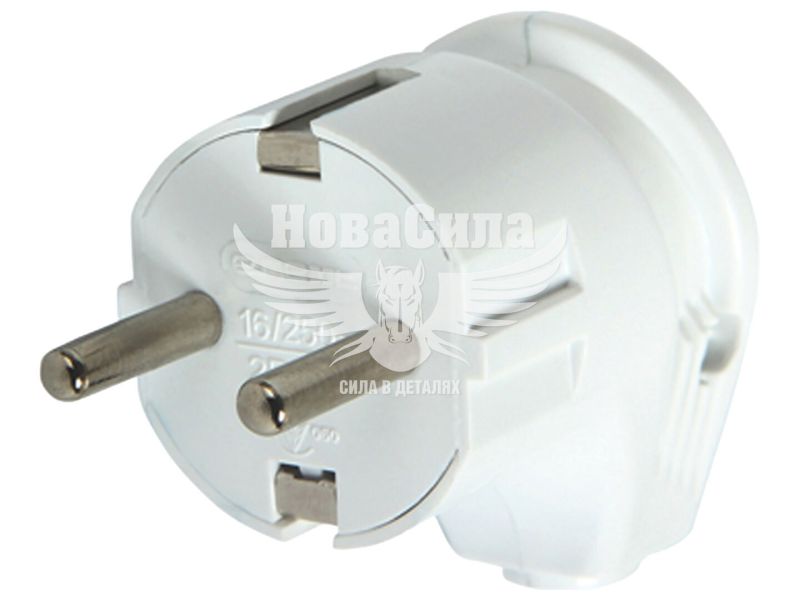 Вилка електрична E.NEXT e.plug.angle.007.16,з заземленням, 16А кутова біла (s9100004)