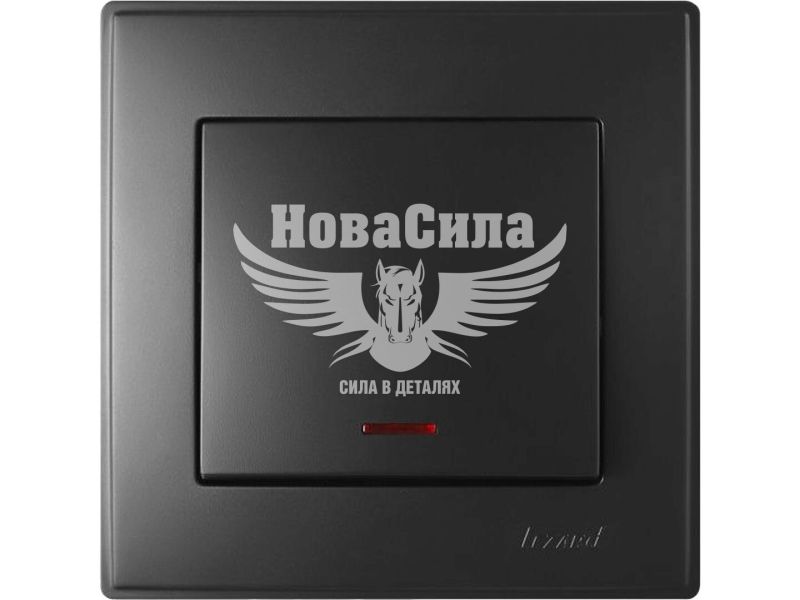 Вимикач одинарний Lezard Lesya з підсвіткою, антрацит (705-4242-111)