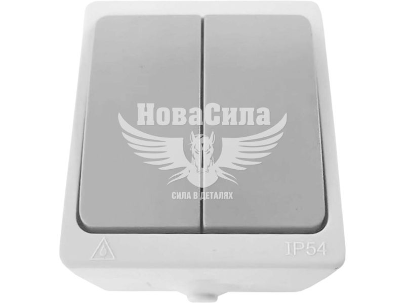 Вимикач подвійний Ardero Siena EV212-WG IP54, сірий (8917)