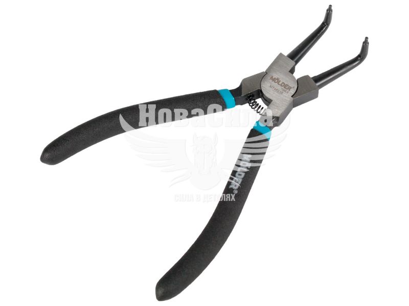 Щипці для зняття стопорних кілець (Molder Tools) зігнуті для зажиму 180мм. (MT46318)