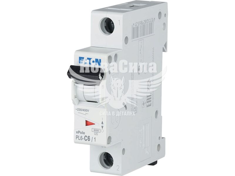 Автоматичний вимикач EATON PL6-C6/1, 1P C6A 6kA 1М (286530)