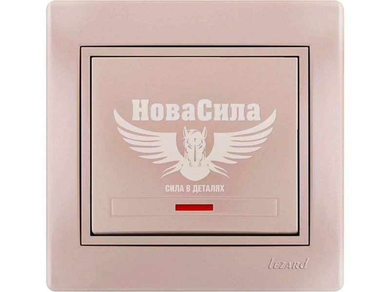 Вимикач одинарний Lezard Mira з підсвіткою, перлинно білий (701-3030-111)