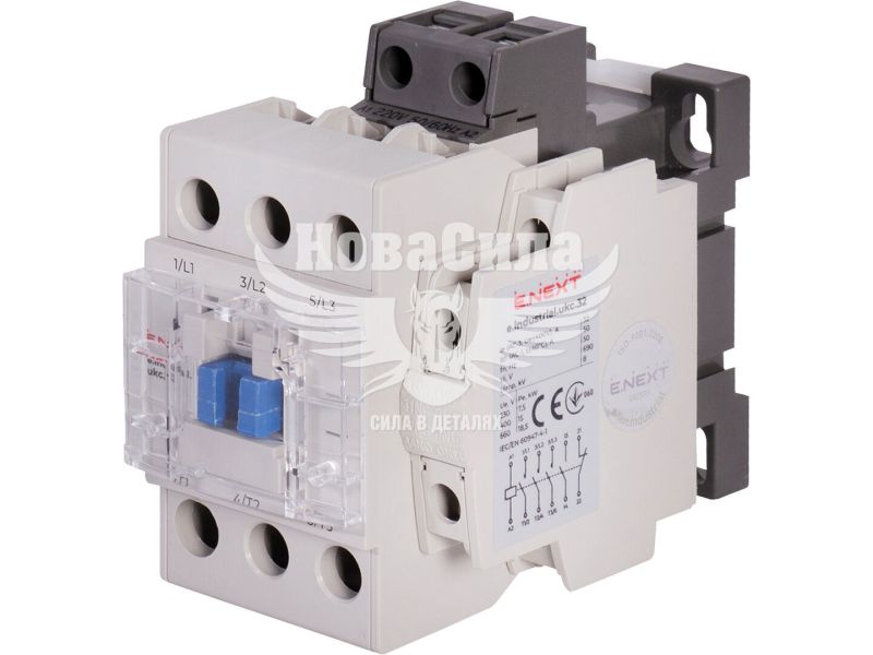 Контактор E.NEXT e.industrial.ukc.32.220, 32А, 220В, 3P, 1no+1nc (i.0090030)