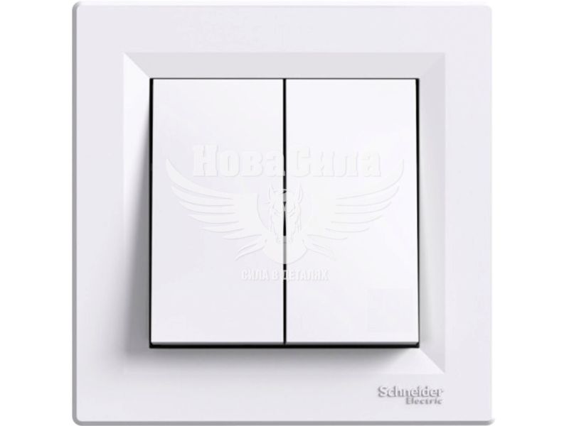 Вимикач подвійний Schneider Electric Asfora білий (EPH0300121)