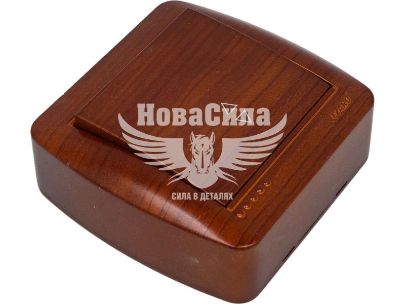 Вимикач прохідний одинарний Lezard Demet античний кедр (711-0400-105)