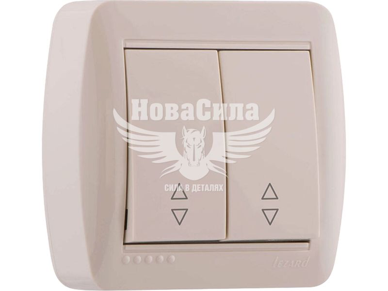 Вимикач прохідний подвійний Lezard Demet крем (711-0300-106)