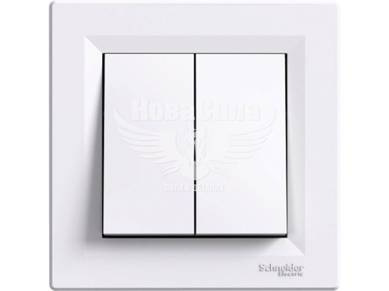 Вимикач прохідний подвійний Schneider Electric Asfora білий (EPH0600121)