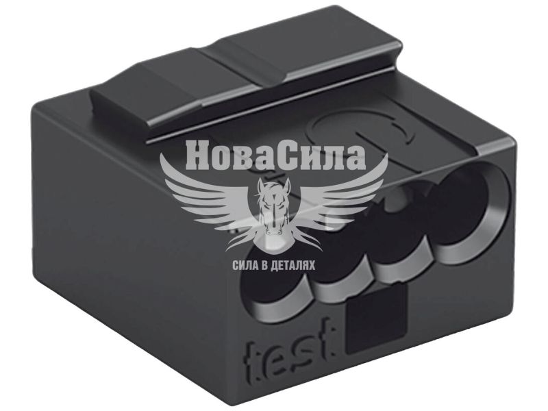 Клема самозатискна WAGO 243-204 на 4 провідники до 0,8 мм вставна, темно-сіра зі світло-сірою кришкою (243-204)