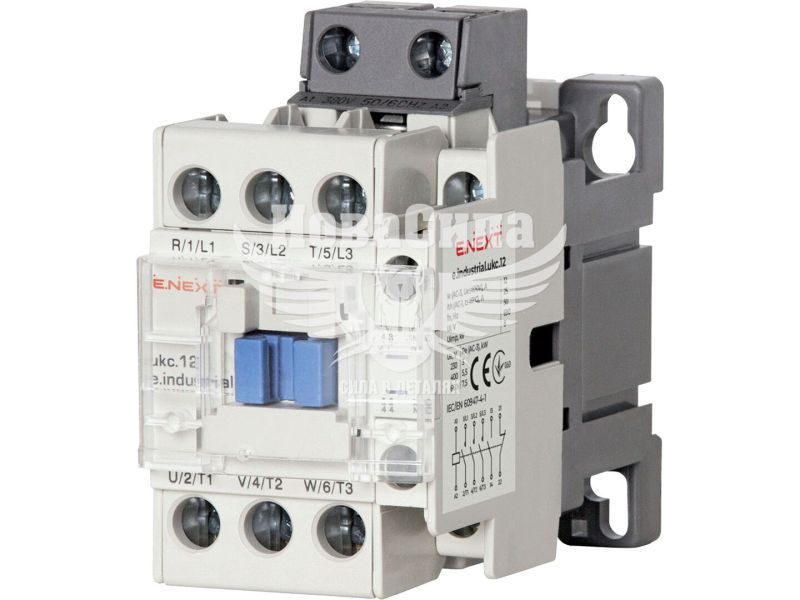 Контактор E.NEXT e.industrial.ukc.12.380, 12А, 380В, no+nc (i.0090021)