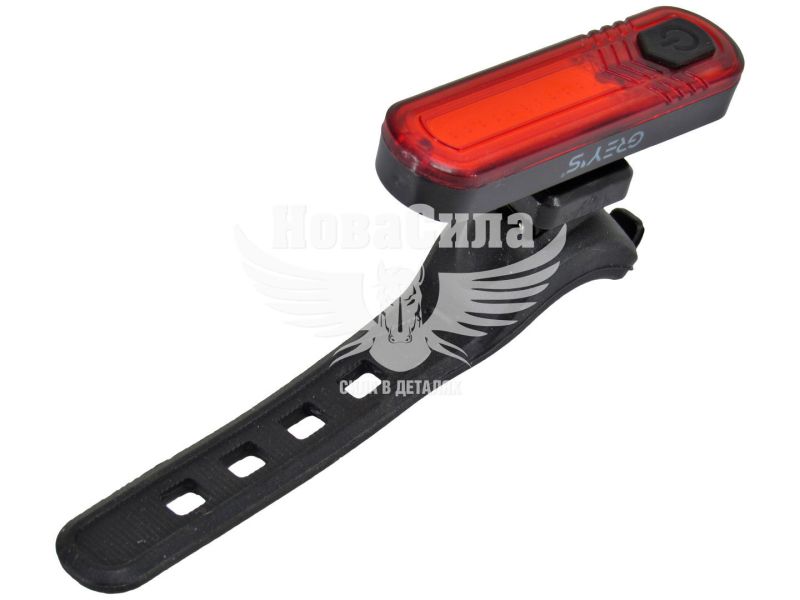 Фонарь велосипедный (Greys) зад. 10хLEDs, IPX4, 330mAh, 7 реж. работы, инд. сост. батареи, microUSB (GR11150)