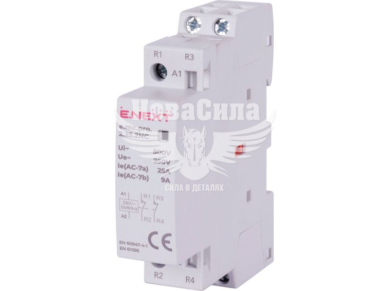 Модульний контактор E.NEXT e.mc.pro.2.25.2NC, 2р, 25А, 2NC, 220В (p005225)