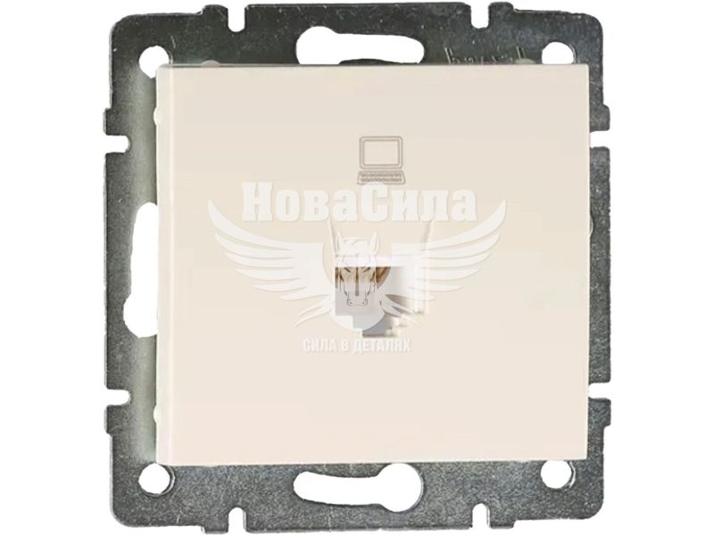 Розетка комп'ютерна Lezard Rain RJ45 CAT5, крем, (без рамки) (703-0388-139)