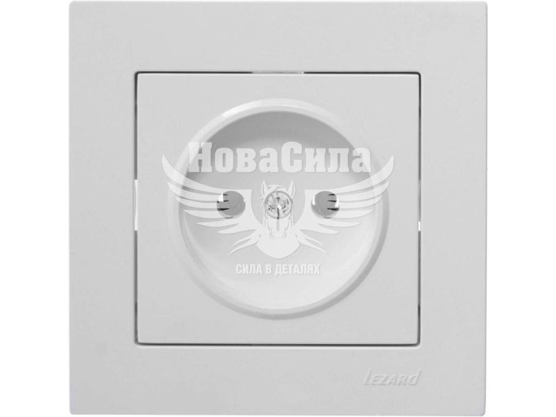 Розетка одинарна Lezard Vesna б/з, білий (742-0288-121B)