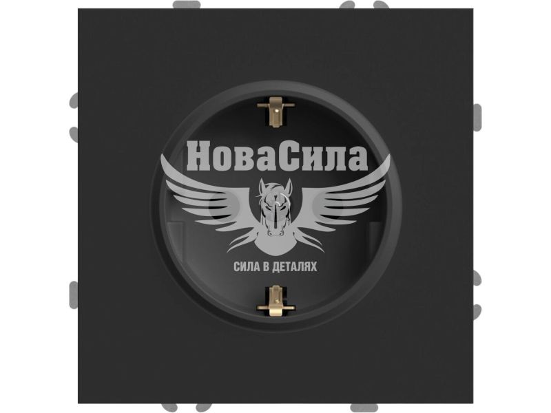 Розетка подвійна Ardero Soft ER112-B б/з, чорний (8642)