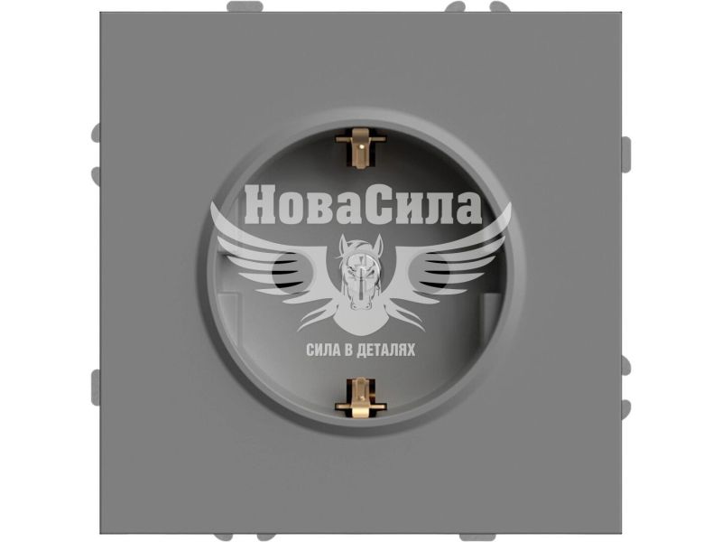 Розетка одинарна Ardero Soft ER121-G з/з, сіра, (без рамки) (8651)