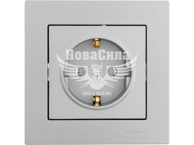 Розетка одинарна Lezard Vesna з/з, платина (742-3588-122B)