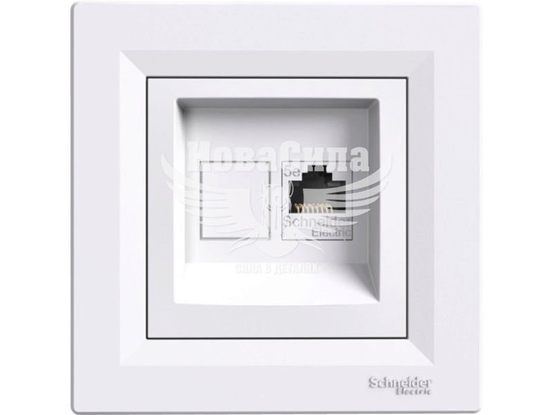 Розетка комп'ютерна Schneider Electric Asfora RJ45 CAT5e, білий (EPH4300121)