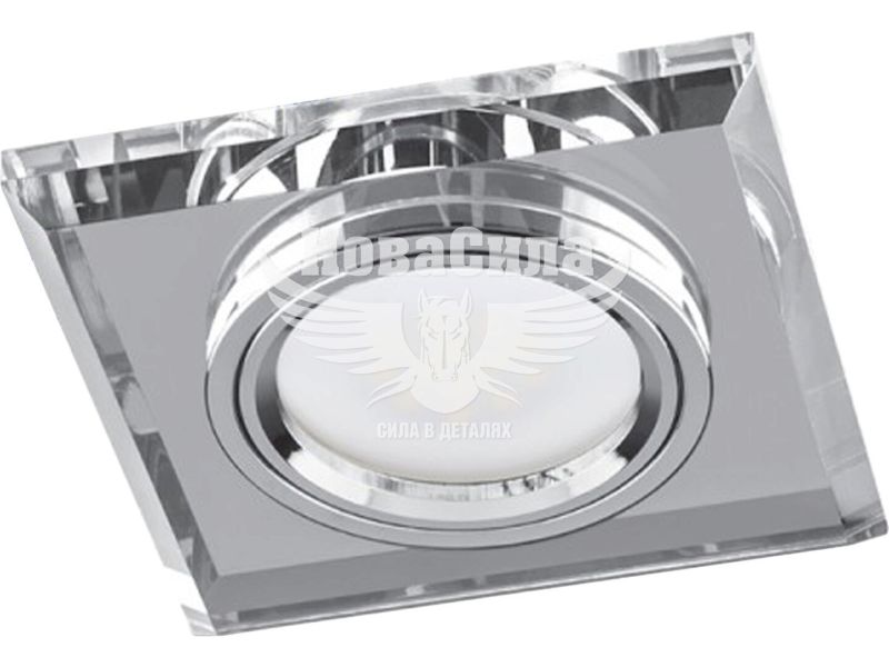 Світильник вбудований Feron 8170-2 квадратний під лампу G5.3 MR16, срібло (2799)