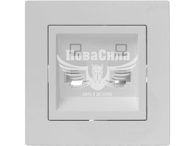 Розетка комп'ютерна подвійна Lezard Vesna RJ45 CAT5, білий (742-0288-141)