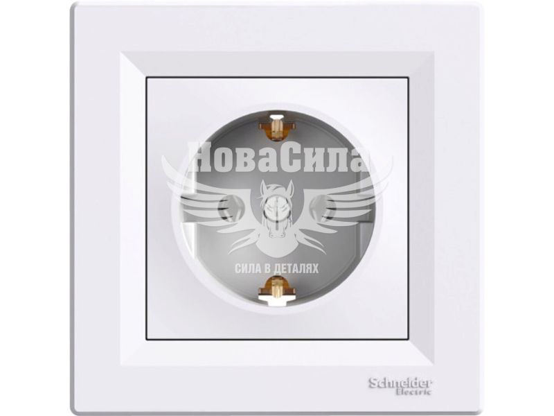 Розетка одинарна Schneider Electric Asfora з/з, білий (EPH2900121)