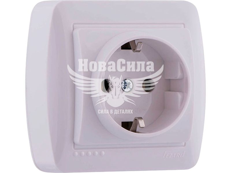 Розетка одинарна Lezard Demet з/з, білий (711-0200-122)