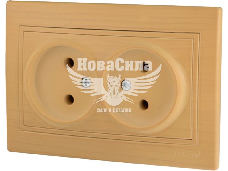 Розетка подвійна Lezard Mira б/з, клен (701-4747-128В)