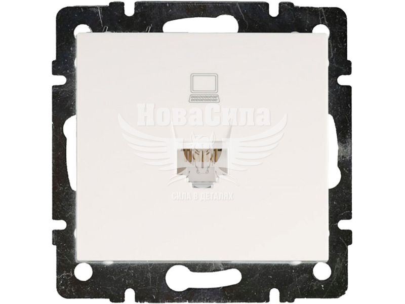 Розетка комп'ютерна Lezard Rain RJ45 CAT5, білий, (без рамки) (703-0288-139)