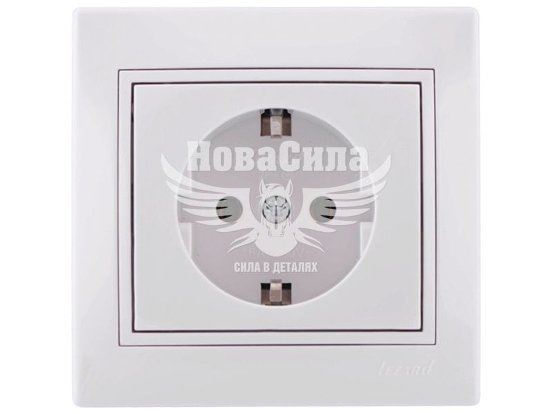Розетка одинарна Lezard Mira з/з, білий (701-0202-122B)