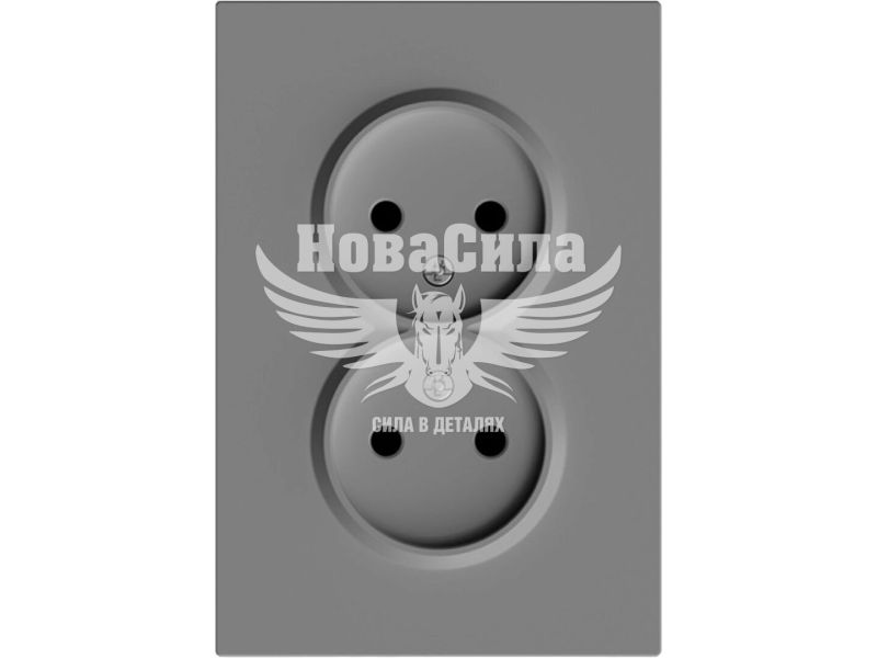 Розетка подвійна Ardero Soft ER112-G б/з, сірий (8653)