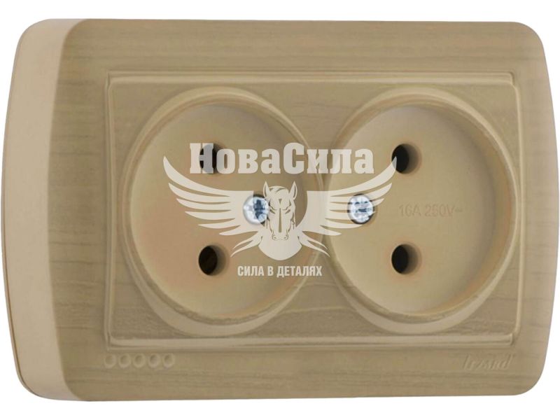 Розетка подвійна Lezard Demet б/з, клен (711-4700-128)