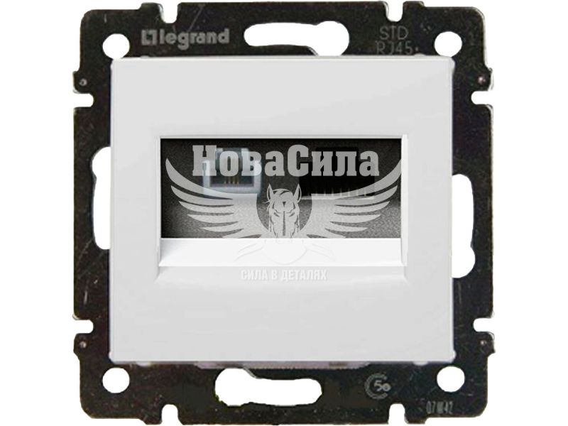 Розетка комп'ютер + телефон Legrand Valena RJ45 CAT6 + RJ11, білий, (без рамки) (770080)