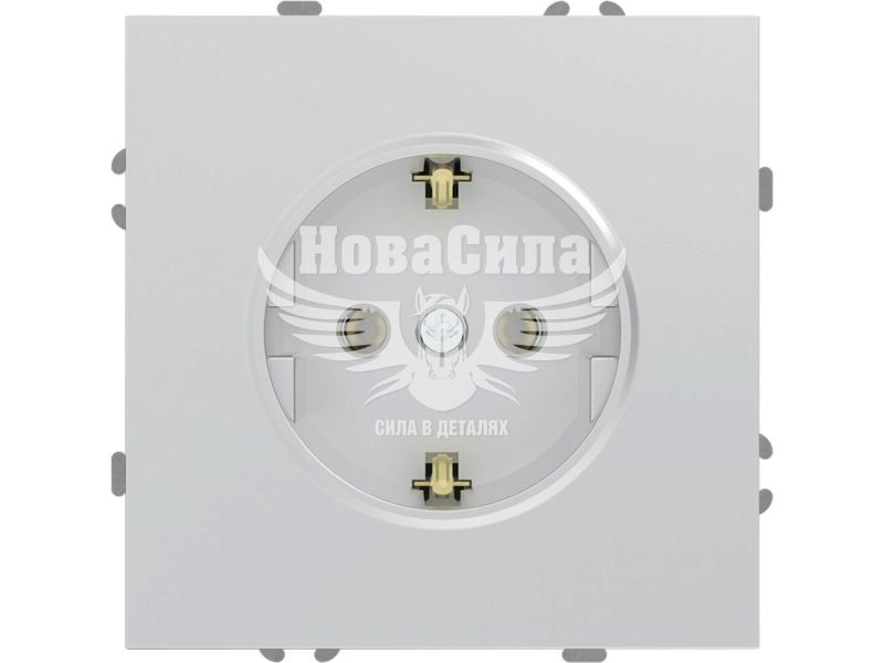 Розетка одинарна Ardero Soft ER121-S з/з, срібна, (без рамки) (8662)