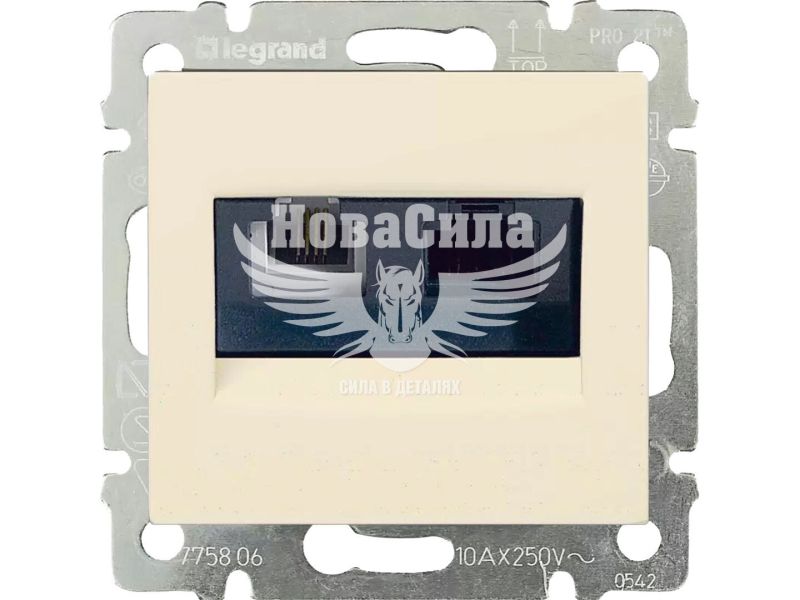 Розетка комп'ютер + телефон Legrand Valena RJ45 CAT6 + RJ11, слонова кістка, (без рамки) (774180)