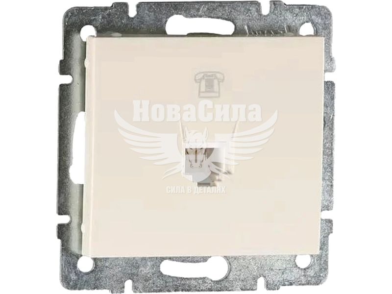 Розетка телефонна євро Lezard Rain крем, (без рамки) (703-0388-137)