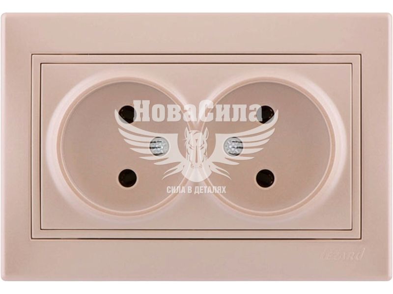 Розетка подвійна Lezard Mira б/з, перлинно білий (701-3030-128В)