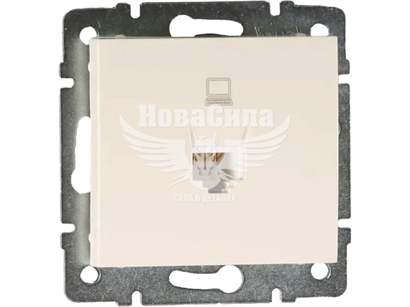 Розетка комп'ютерна Lezard Rain RJ45 CAT5, перлинно-білий перламутр, (без рамки) (703-3088-139)