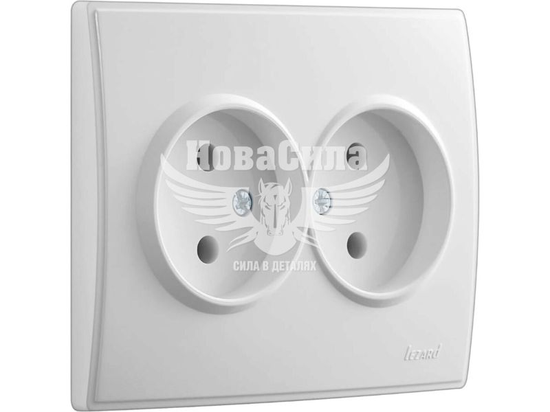 Розетка подвійна Lezard Lesya б/з, білий (705-0202-128B)
