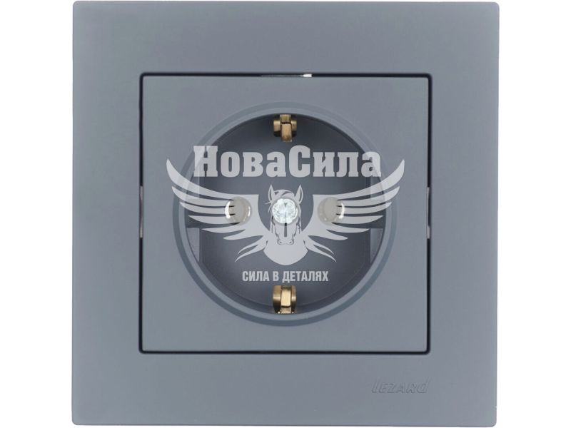 Розетка одинарна Lezard Vesna з/з, шефілд грей (742-3488-122B)