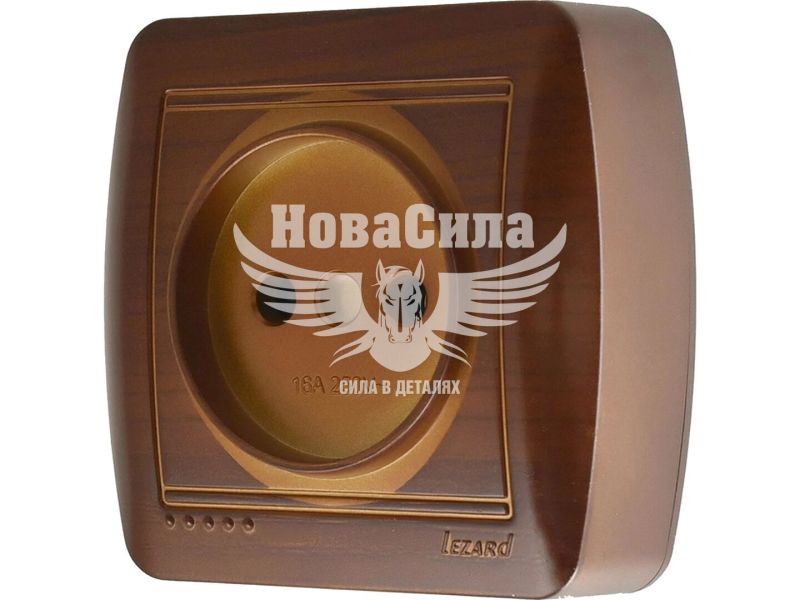 Розетка одинарна Lezard Demet б/з, античний махагон (711-0500-121)