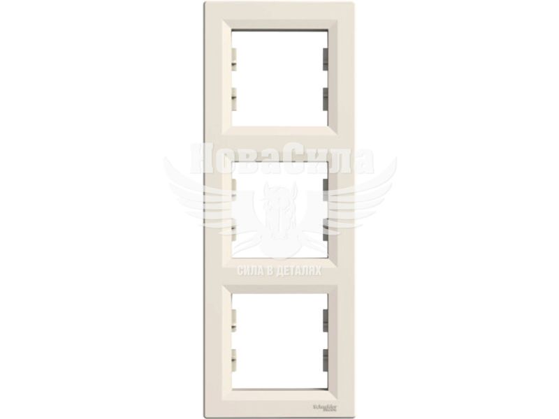 Рамка Schneider Electric Asfora 3-а вертикальна, кремова (EPH5810323)