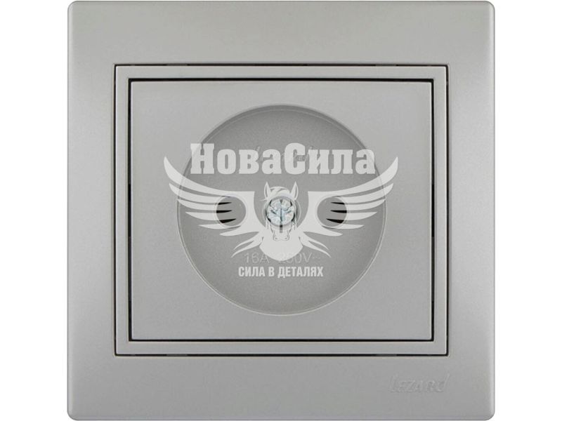 Розетка одинарна Lezard Mira б/з, сірий металік (701-1010-121В)