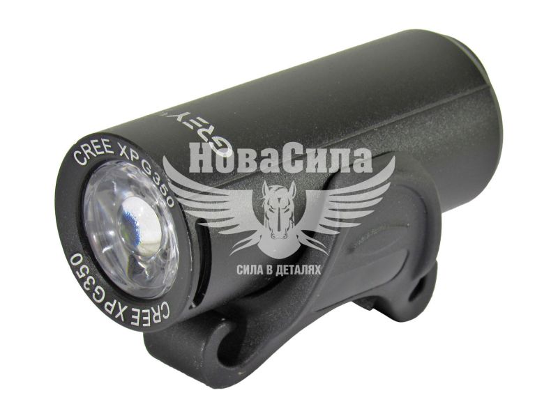 Фара велосипедна (Greys) LED 200lm, IPX5, кріпл. на кермо, роб. до 6 год, microUSD (GR10160)