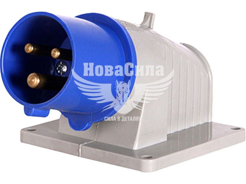 Силова вилка стаціонарна E.NEXT 2Р+Z, 250В, 16A, IP44 (3629-220)