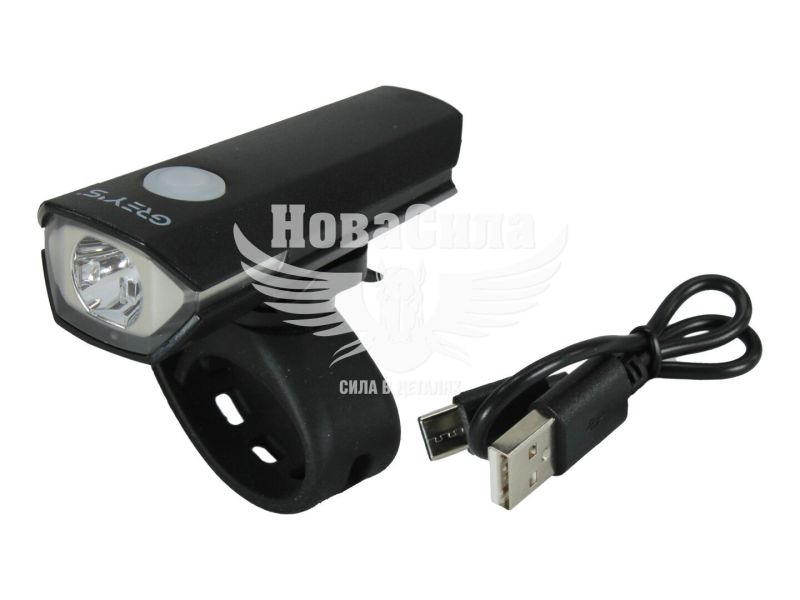 Фара велосипедна (Greys) LED 100lm, 900mAh, кріпл. на кермо, роб. до 12 год (GR10210)