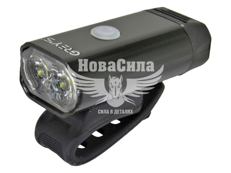 Фара велосипедна (Greys) LED 400lm, IPX4, кріпл. на кермо, 1050mAh, 8 реж. роботи, USD порт (GR10130)