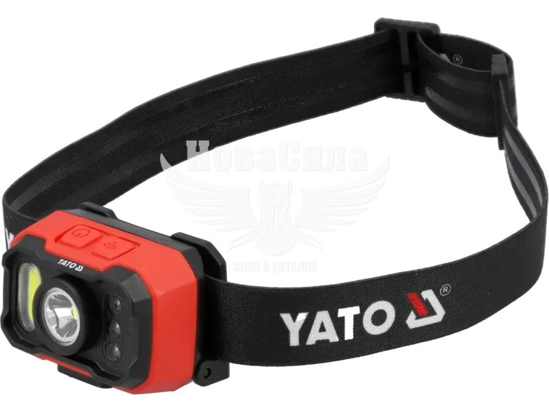 Ліхтарик на голову (Yato) діодний з дат. живл. Li-Po акумул 3,7 В, 1,2 АГод, режими: 1000/ 500/ 100Lm (YT-085942)