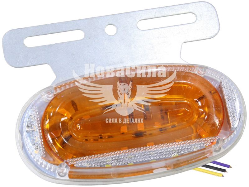 Ліхтар габаритний універсальний (Tempest) LED 12-24V жовтий (з біжучим поворотником) (TP 97-27-97)