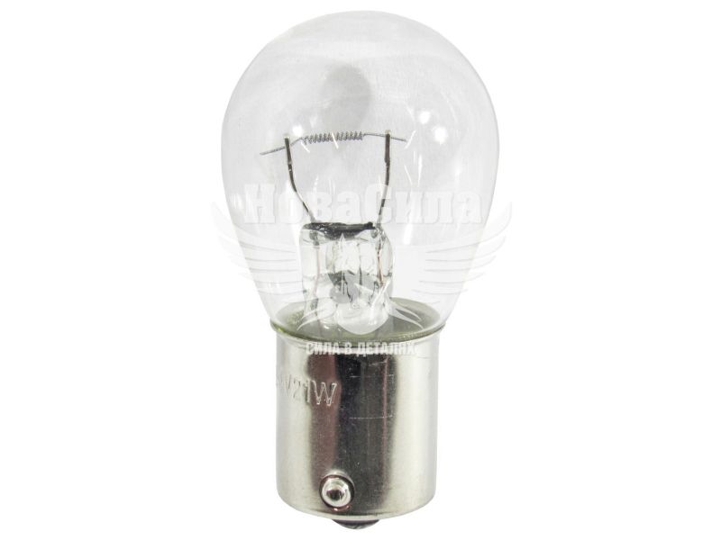 Лампочка 1-но конт. груша біла 24V-21Вт P21W BA15s (Zollex) (упак.-10шт.) (9824)