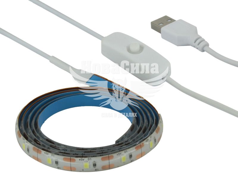 Світлодіодна стрічка (КНР) LED біла 1м. від USB 5V 4W 6000К 60LED (1M-60LED)